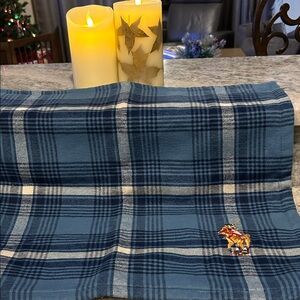 Ralph Lauren Putnam Plaid Blue 20x20 inch flannel pillow case